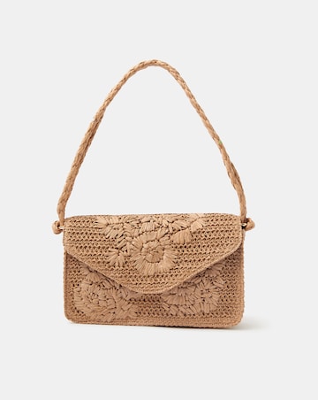 Accessorize Floral Raffia Shoulder Bag