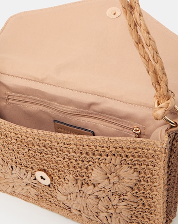 Accessorize Floral Raffia Shoulder Bag