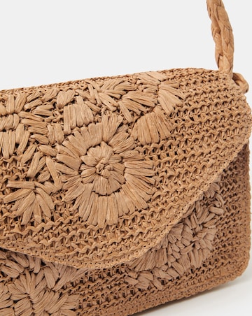 Accessorize Floral Raffia Shoulder Bag