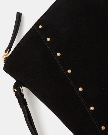 Accessorize Stud Suede Clutch Bag
