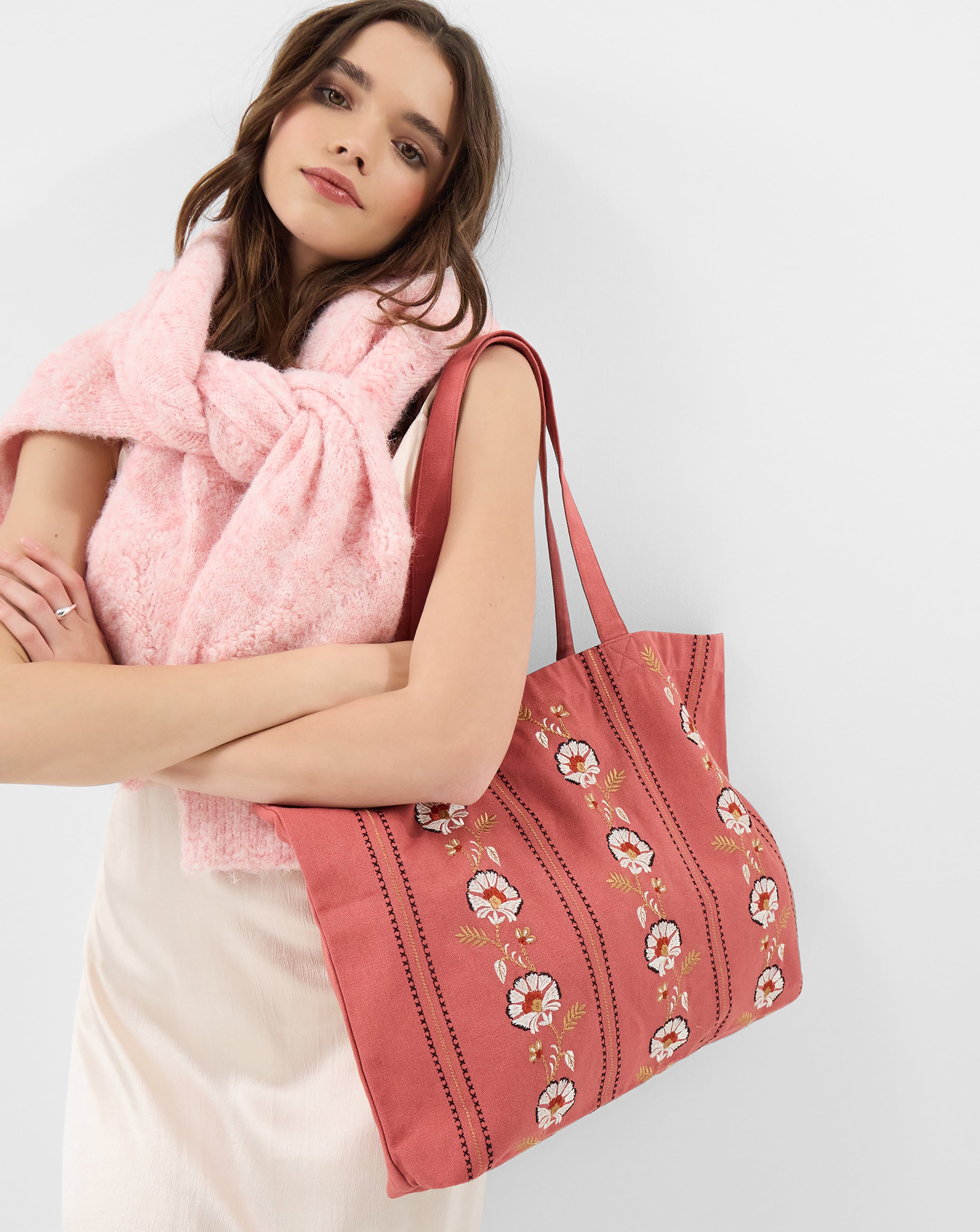 New In - Accessorize Embroidered Shopper Bag