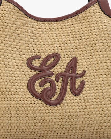 Emporio Armani Woven Straw Medium Natural Tan Shopper Bag