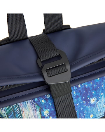 New Rebels Cafe at Night PU Rolltop Tablet Backpack