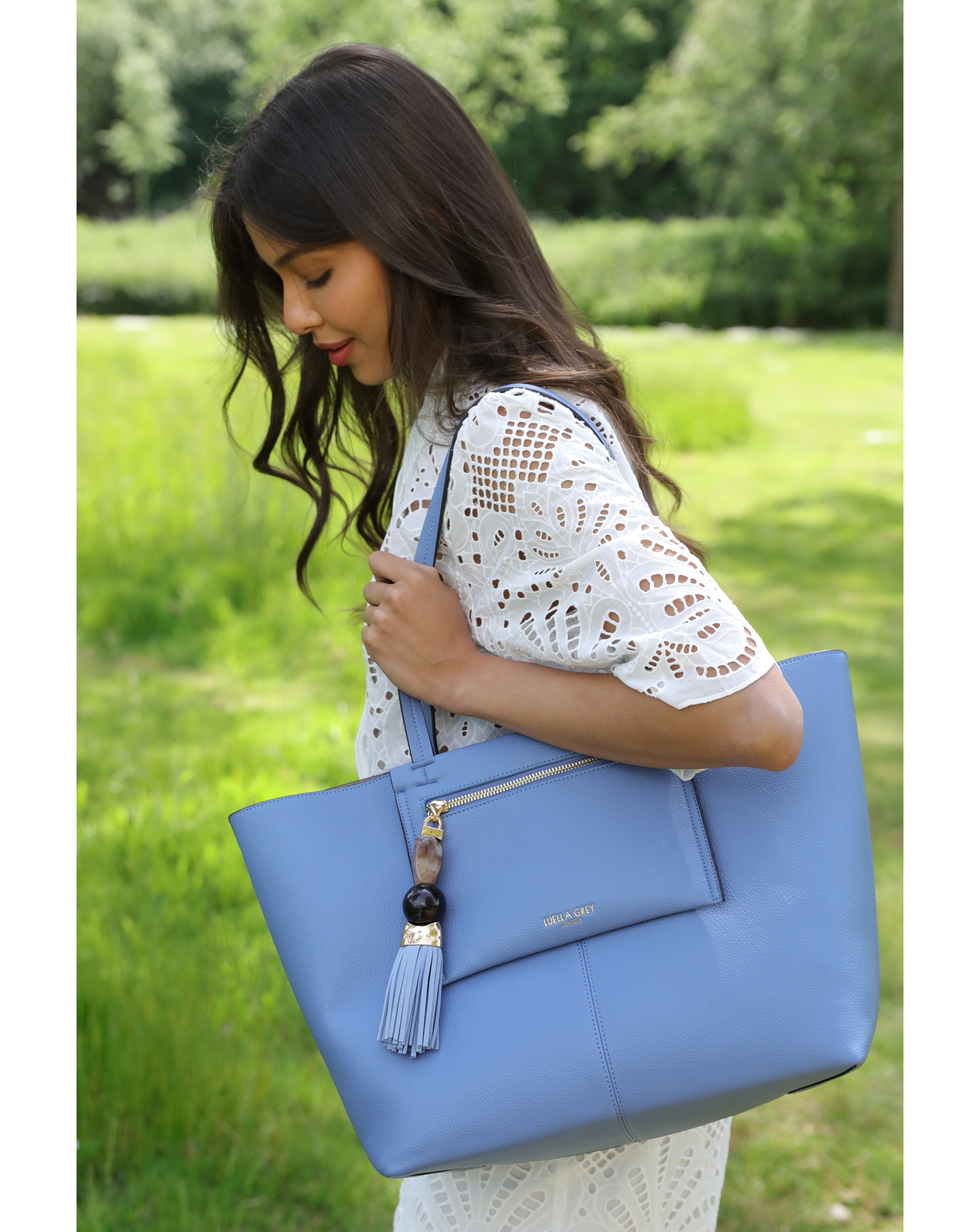 Luella Grey Catalina Blue Tote Inc Pouch