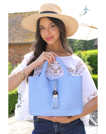 Luella Grey Suky Blue Woven Crossbody