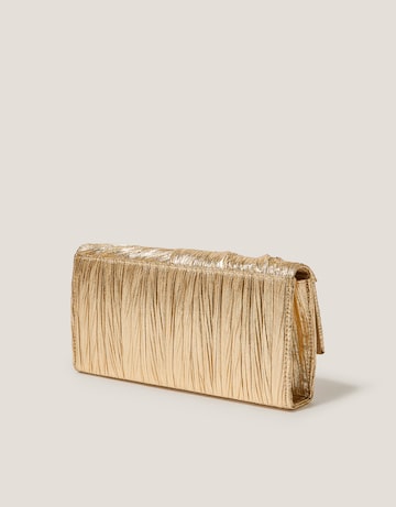 Monsoon Mia Pleated Metallic Clutch Bag