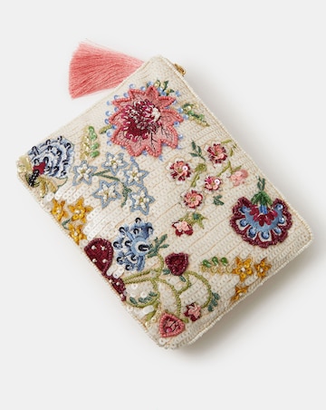Accessorize Embroidered Sequin Pouch