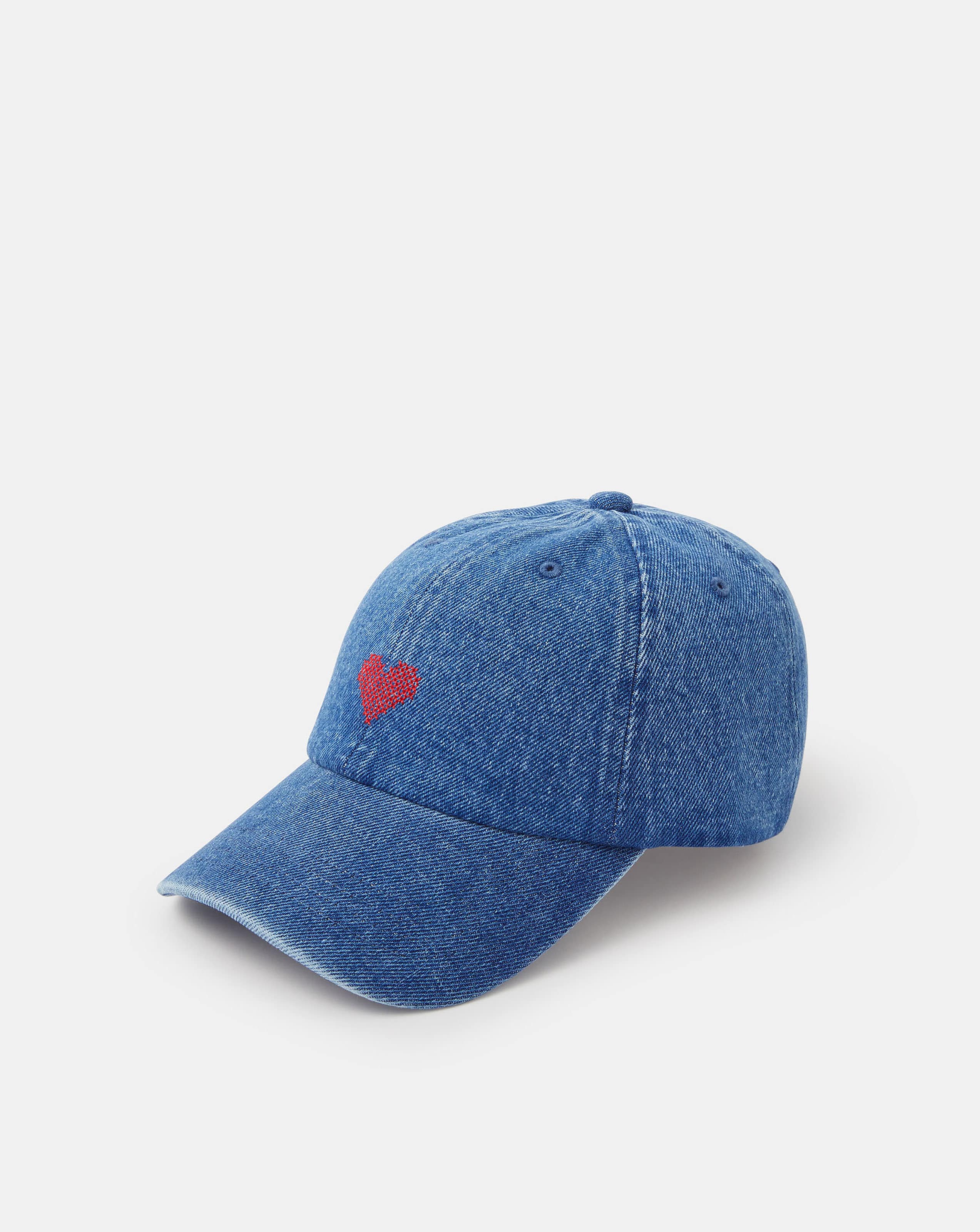 Accessorize Heart Denim Baseball Cap