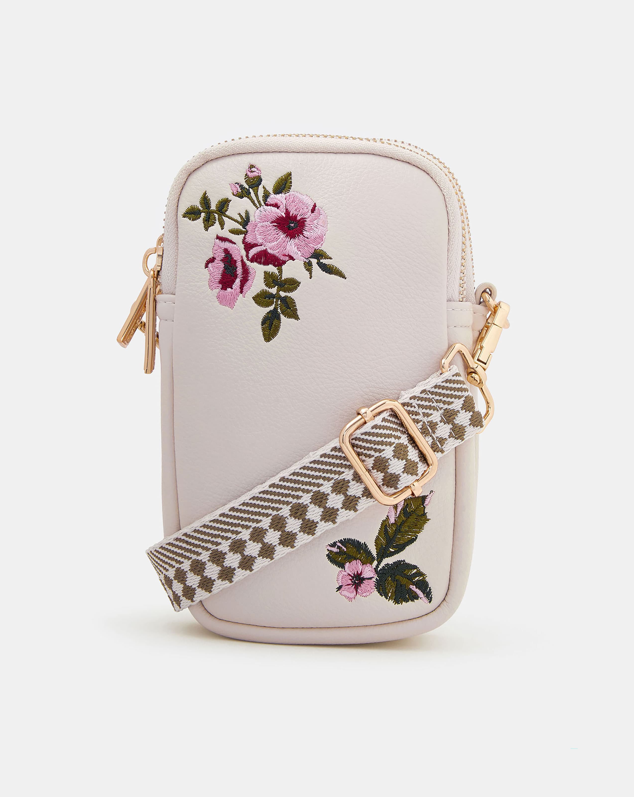 New In - Accessorize Floral Embroidered Phone Bag
