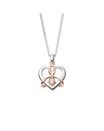 Forever Yours Sterling Silver Dwynwen Pendant with Opal