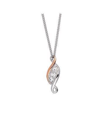 Past Present Future Sterling Silver Pendant with Topaz