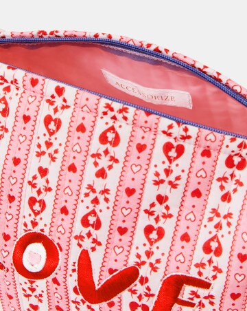 Accessorize Heart Print Wash Bag
