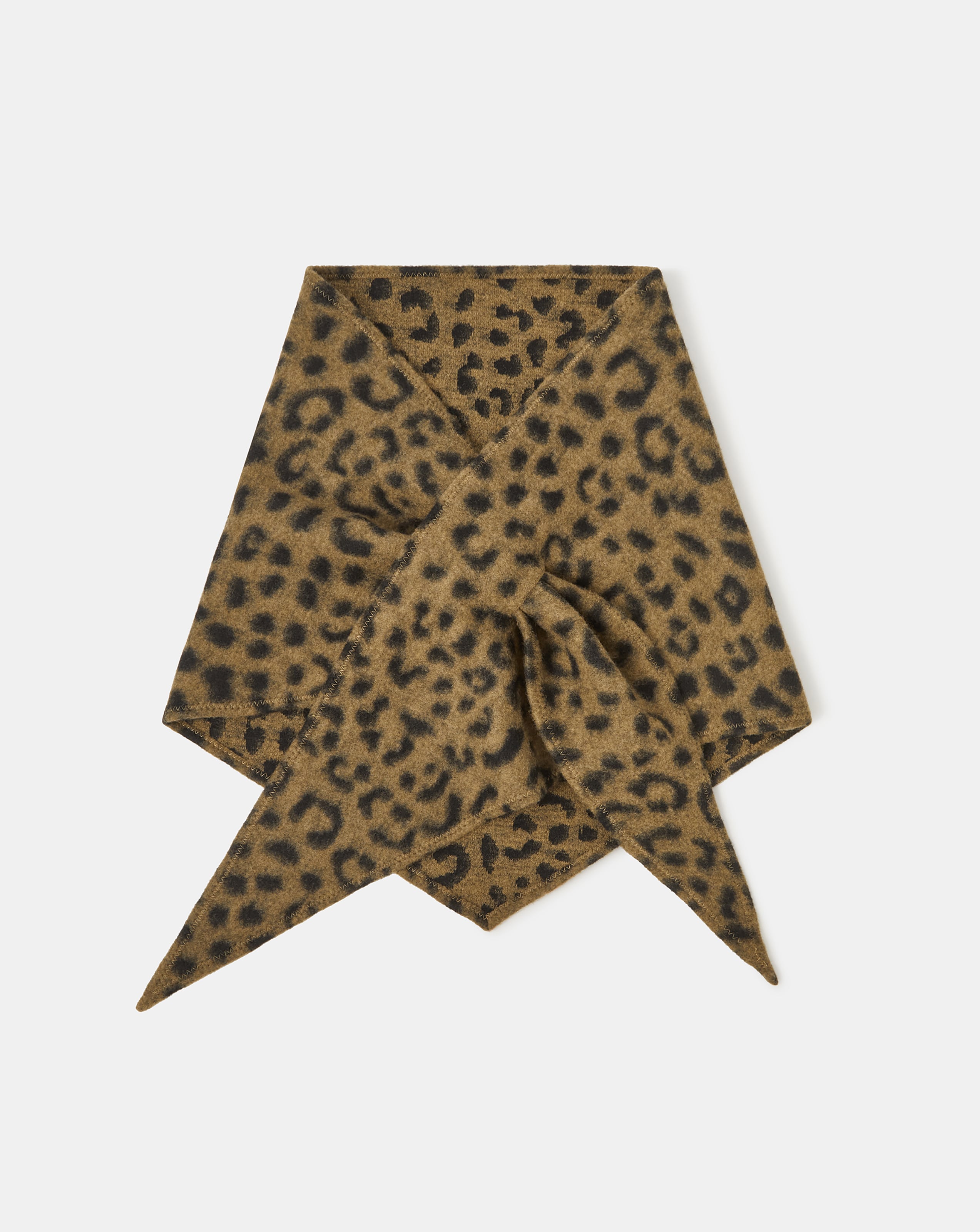 New In - Accessorize Leopard Print Triangle Scarf