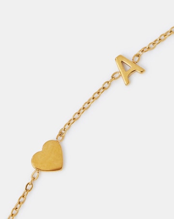 Accessorize SS Heart Initial Bracelet