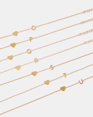 Accessorize SS Heart Initial Bracelet