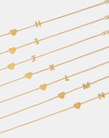Accessorize SS Heart Initial Bracelet