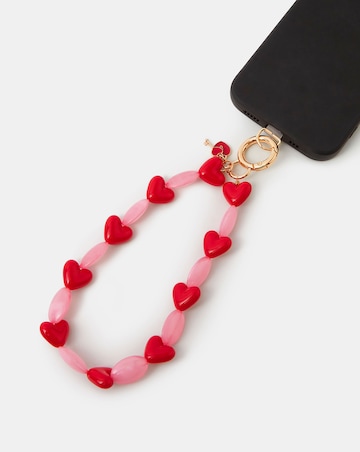 Accessorize Heart Bead Wrist Phone Strap