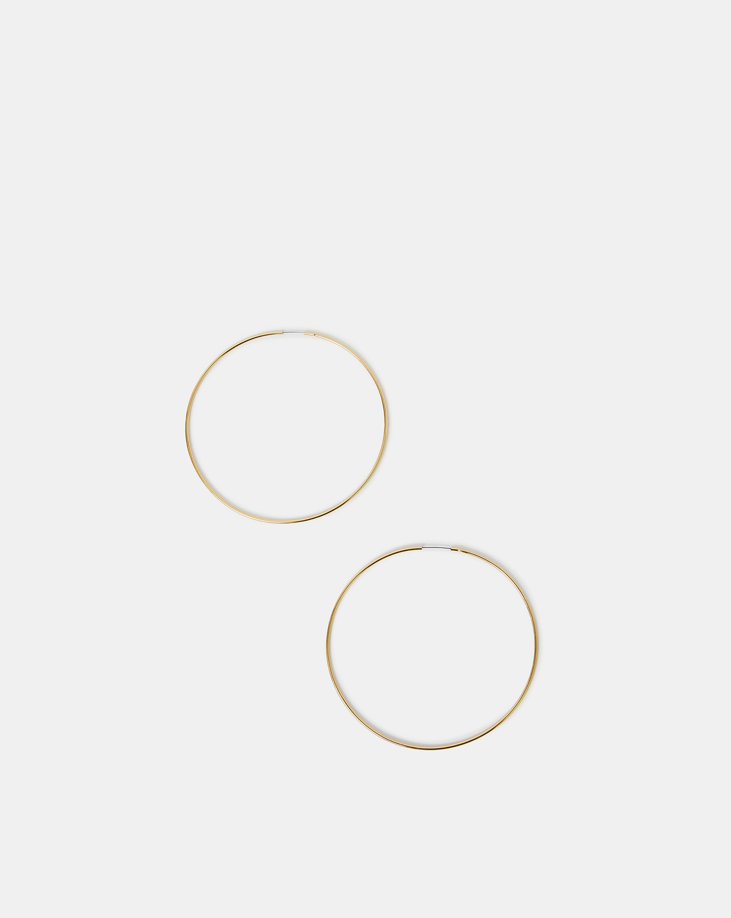 New In - Accessorize Gold-Plated Large Thin Hoops