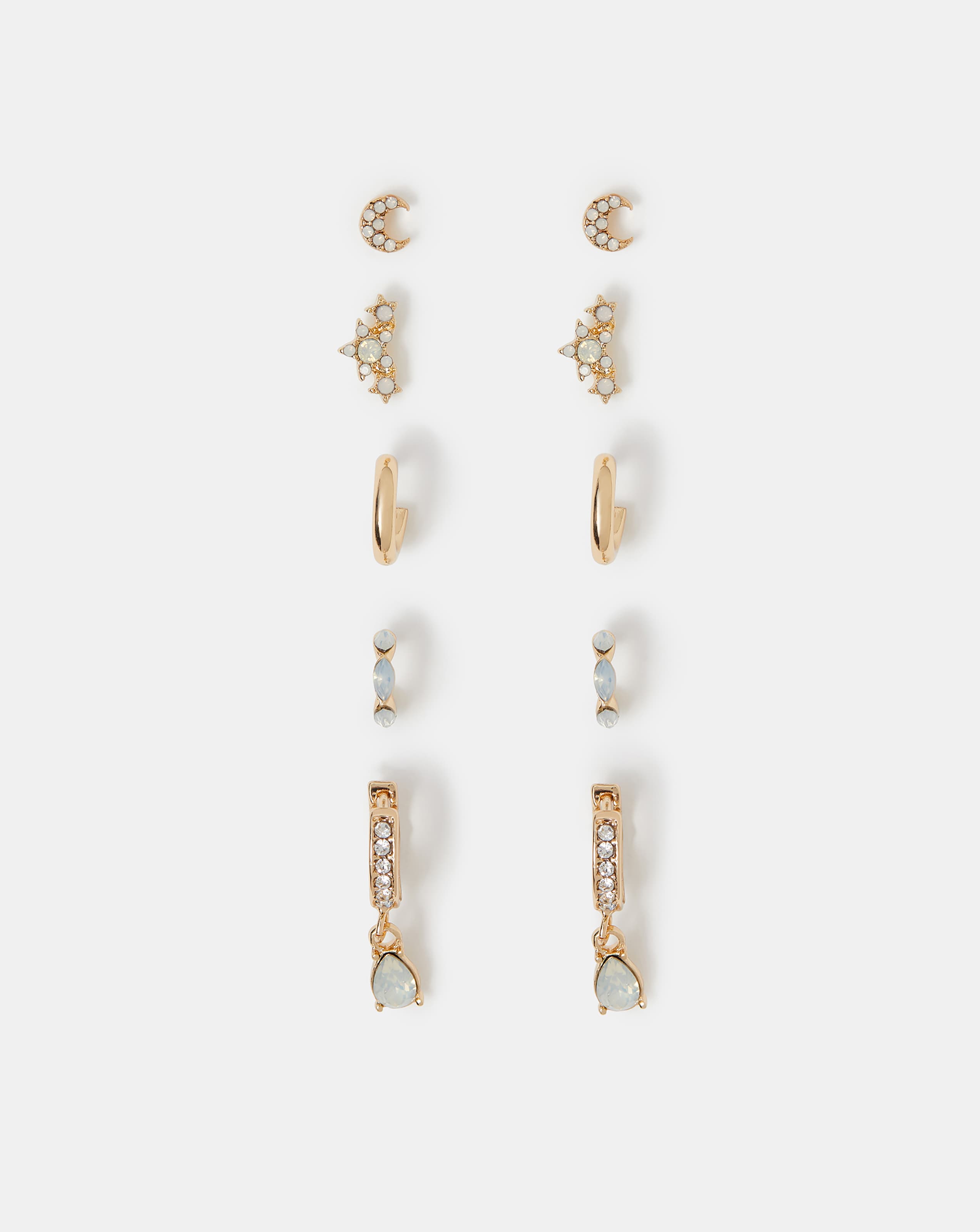 New In - Accessorize Stone Stud & Hoop Earrings