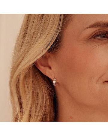 Clogau Celebration Sterling Silver Huggie Hoop Earrings with Topaz