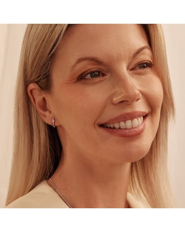 Clogau Celebration Sterling Silver Curved Stud Earrings with Topaz