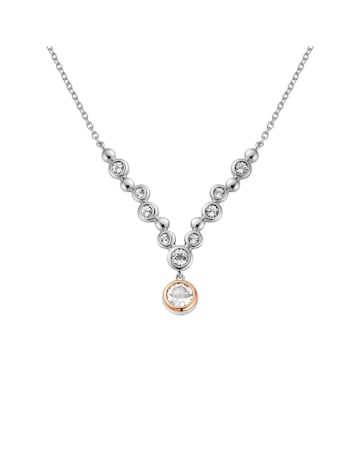Clogau Celebration Sterling Silver Drop Necklace with Topaz