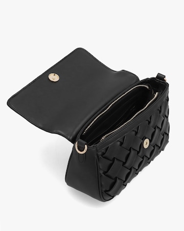Valentino Bags Ennis Black Woven Shoulder Bag