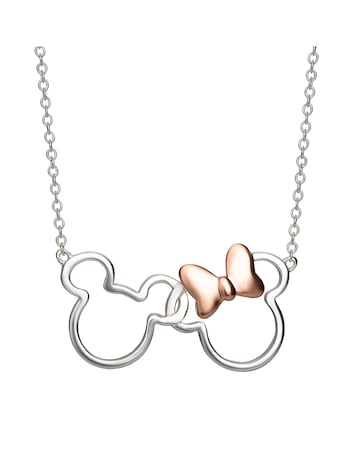Minnie & Mickey Silver Necklace