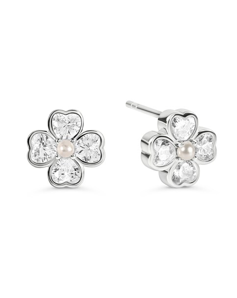 Radley Silver Clear CZ Flower Earrings