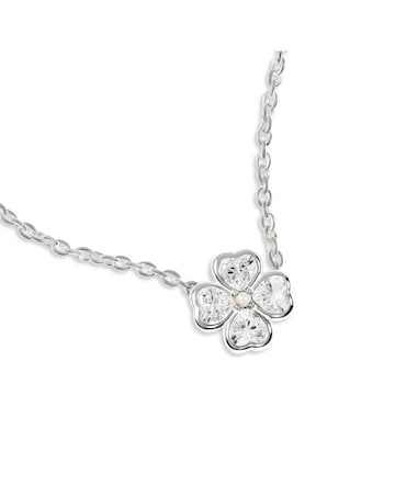 Radley Silver Clear CZ Flower Necklace