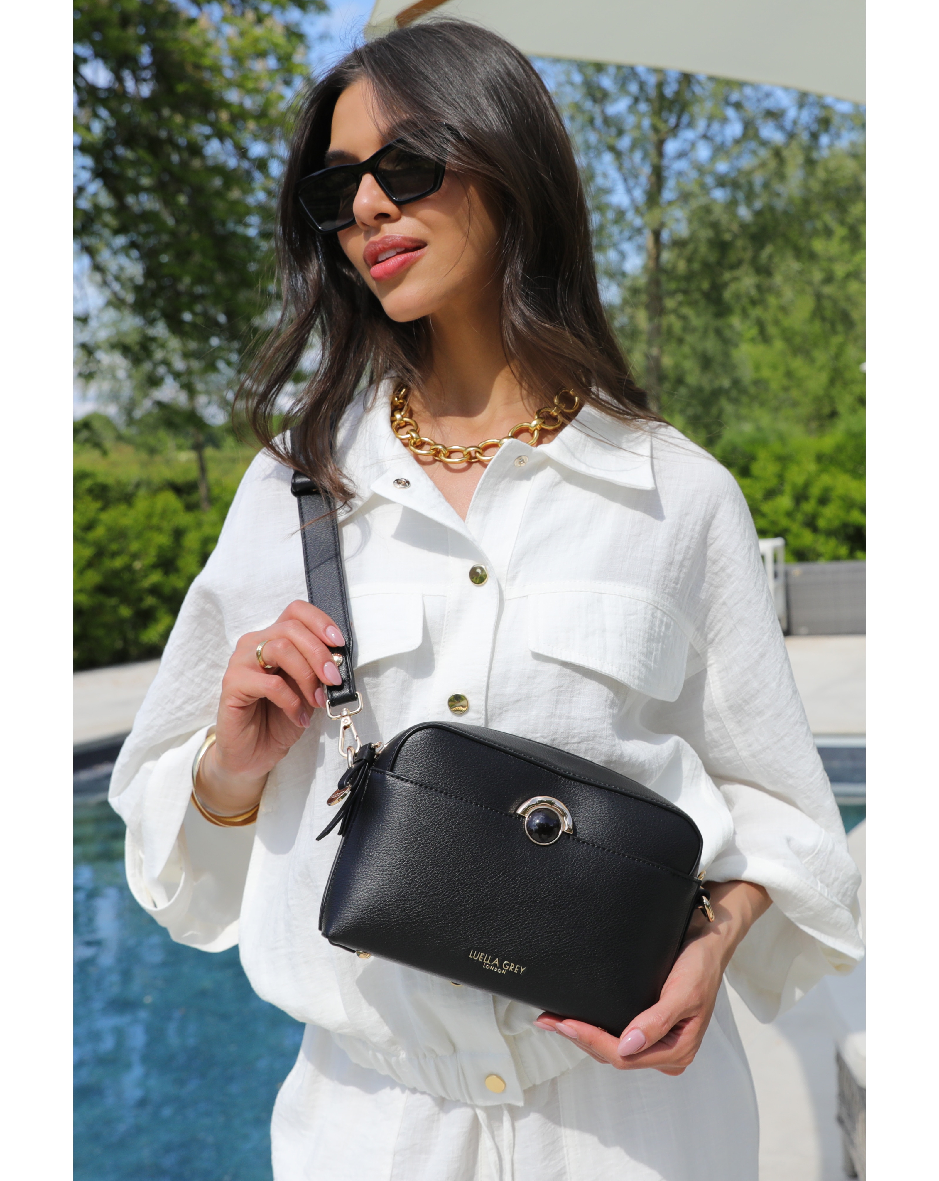 Luella Grey Sian Black Camera Crossbody