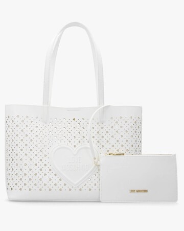 Love Moschino Heart Basket White Tote Bag
