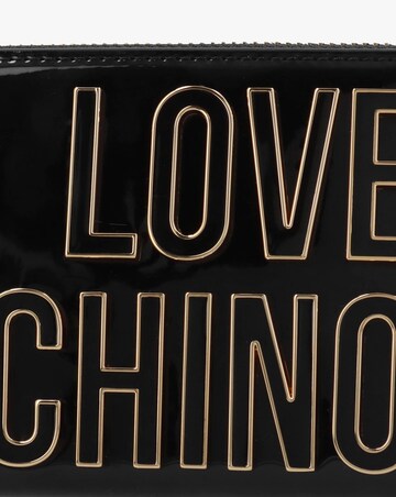 Love Moschino Enameled Logo Black Zip Around Purse