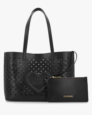 Love Moschino Heart Basket Black Tote Bag