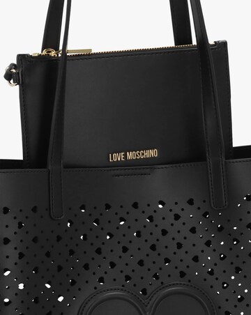 Love Moschino Heart Basket Black Tote Bag