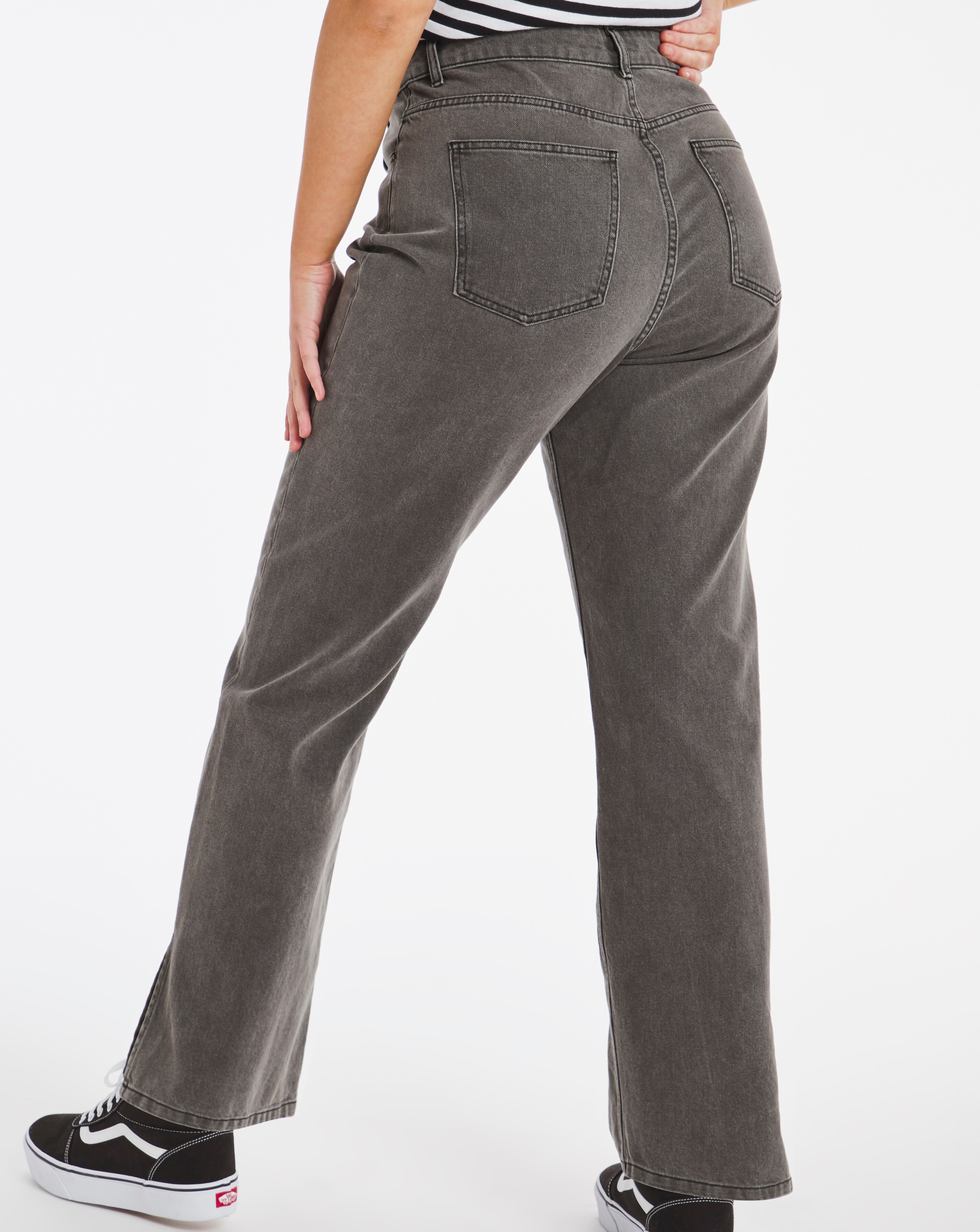non stretch straight leg jeans