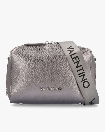 Valentino Bags Pattie Haversack Pewter  Pebbled Cross Body Bag