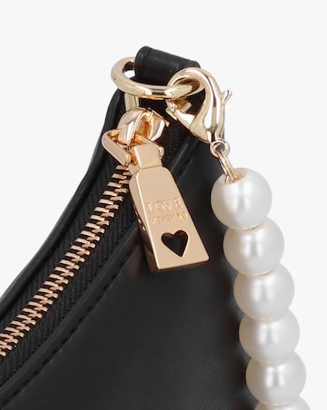 Love Moschino Black Pearl Handle Shoulder Bag