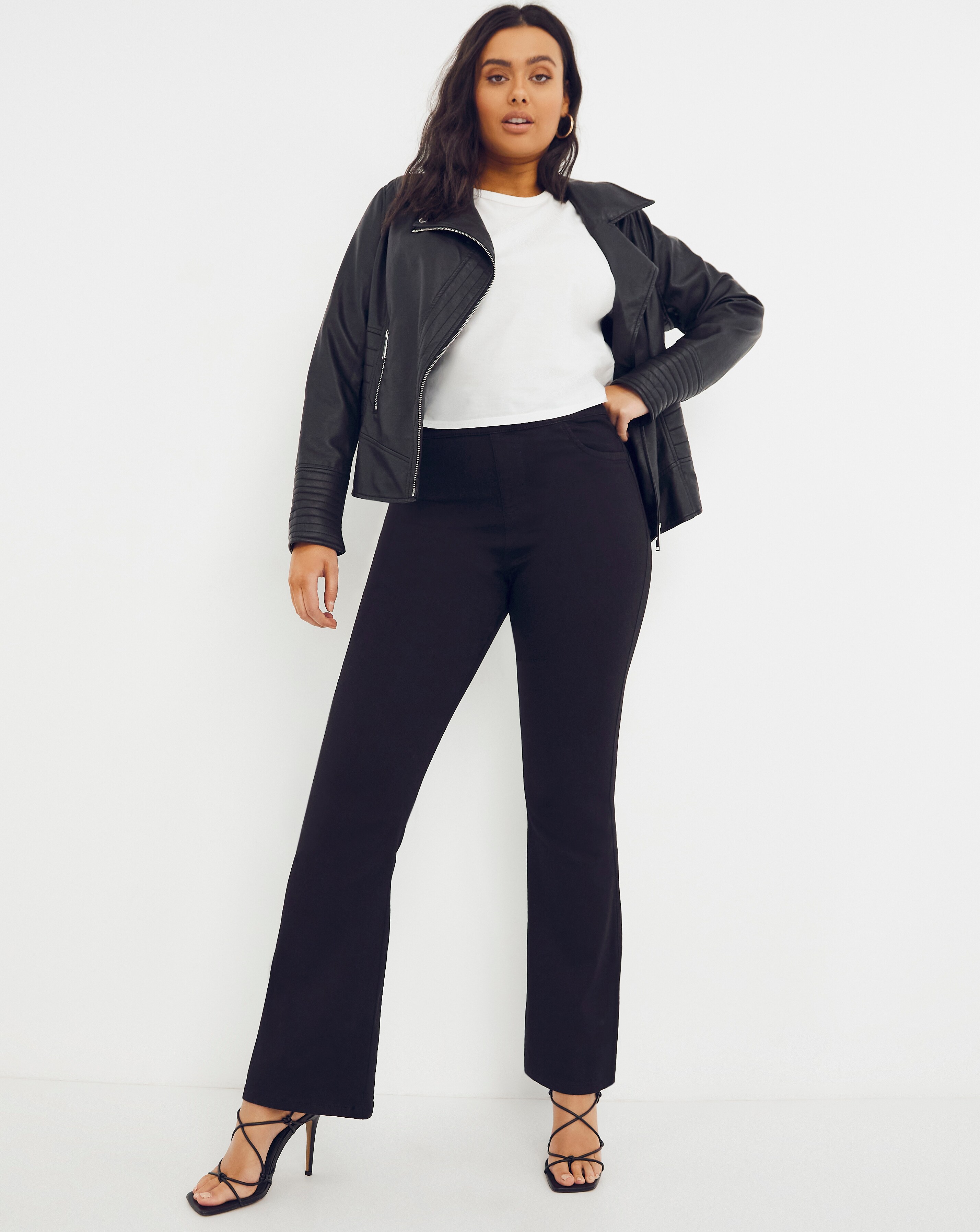Sculpt Define Black Bootcut Jeggings Simply Be