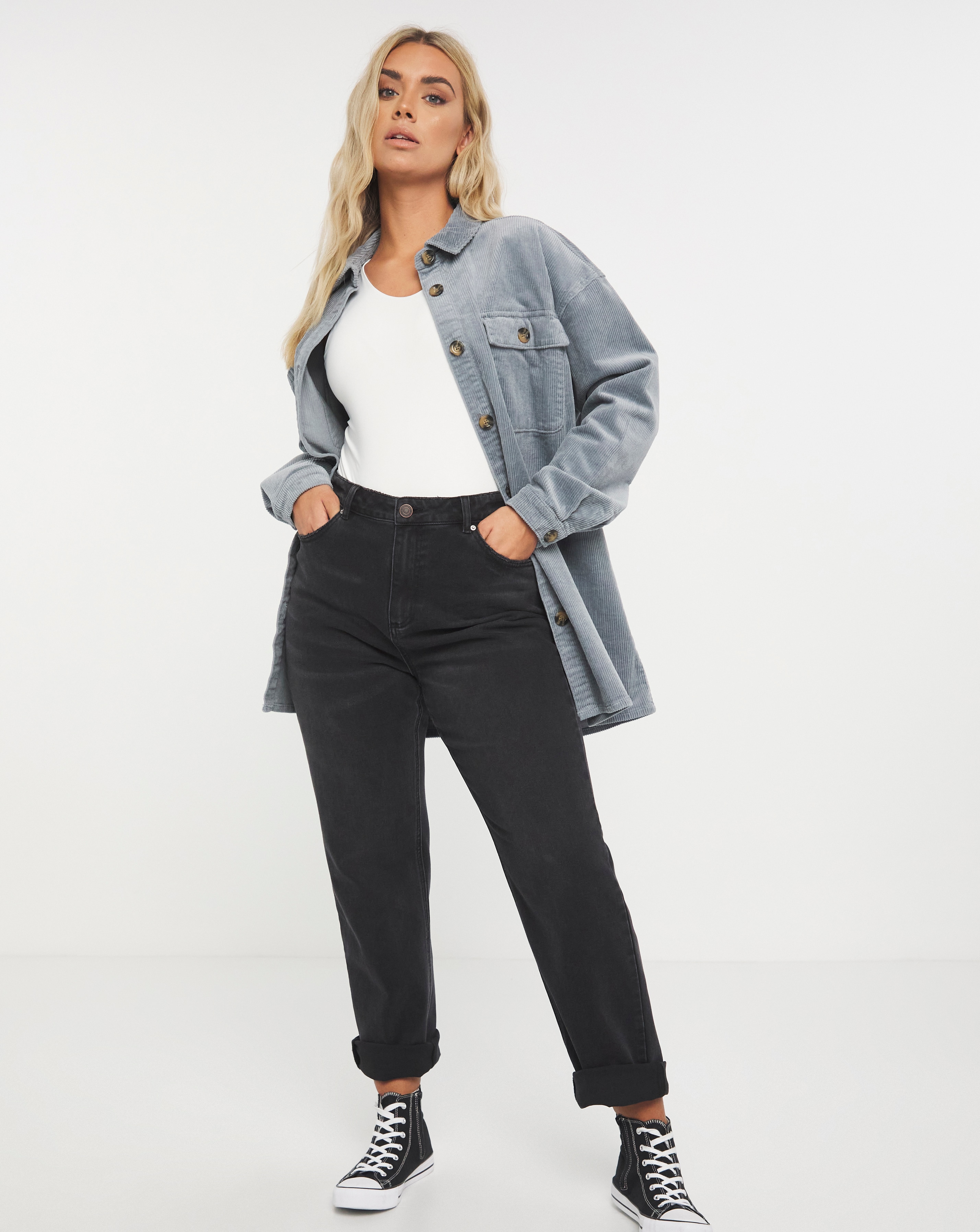 black straight leg jeans