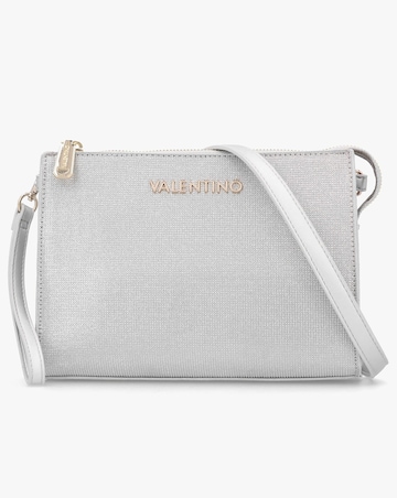 Valentino Bags Chiaia Silver Glitter Pochette Bag