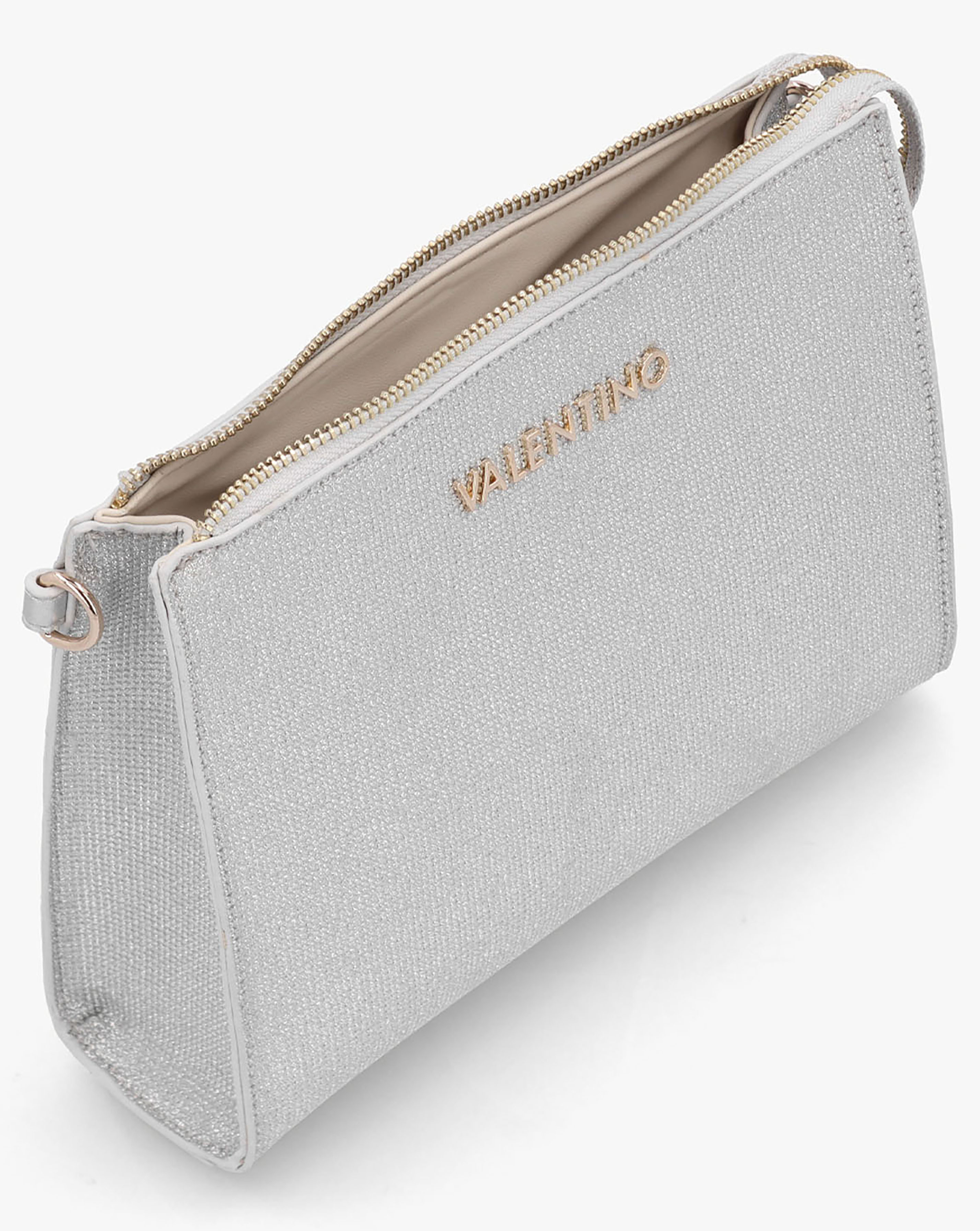 Silver valentino clutch bag sales