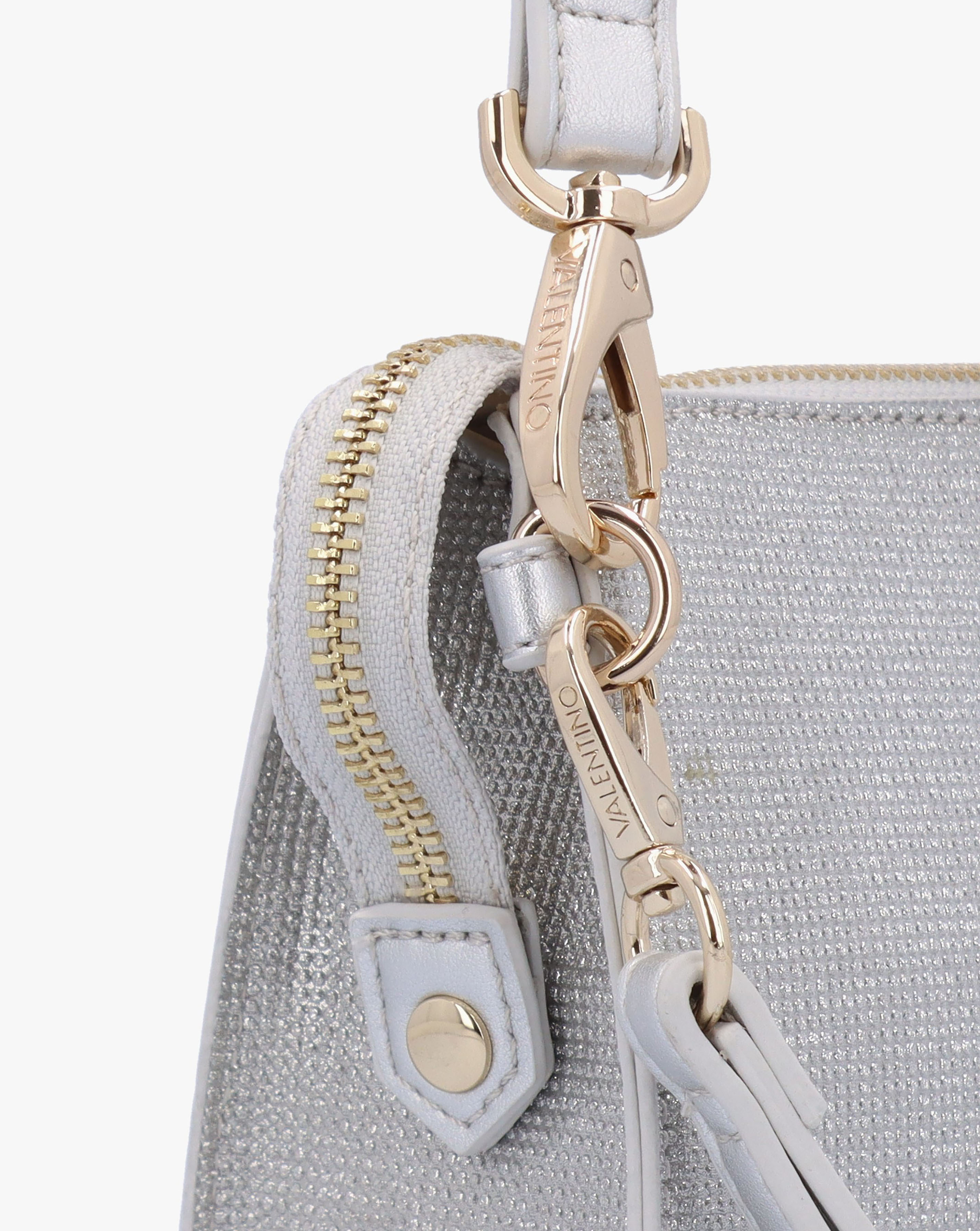 Valentino Bags Chiaia Silver Glitter Pochette Bag Simply Be
