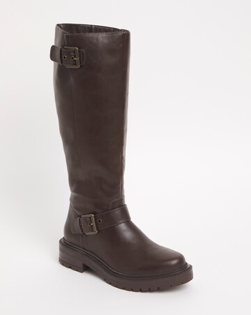 Buckle Detail Knee High Boots ExWide SC