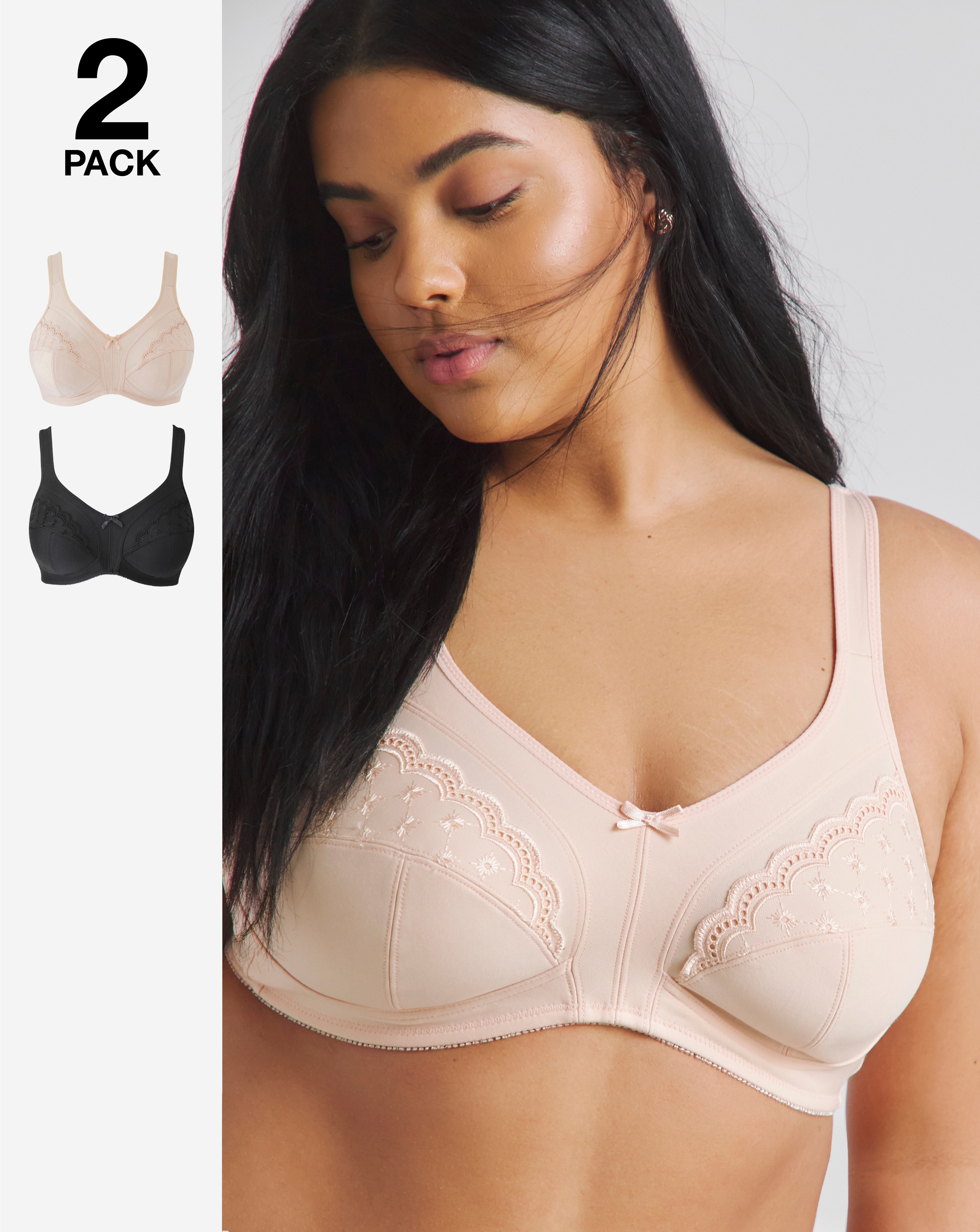2 Pack Sally Minimiser Non Wired Bras