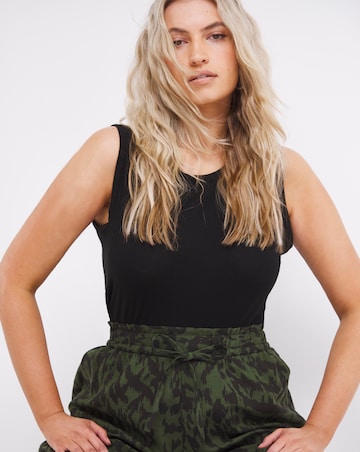 Animal Pull On Linen Mix Wide Leg Culotte