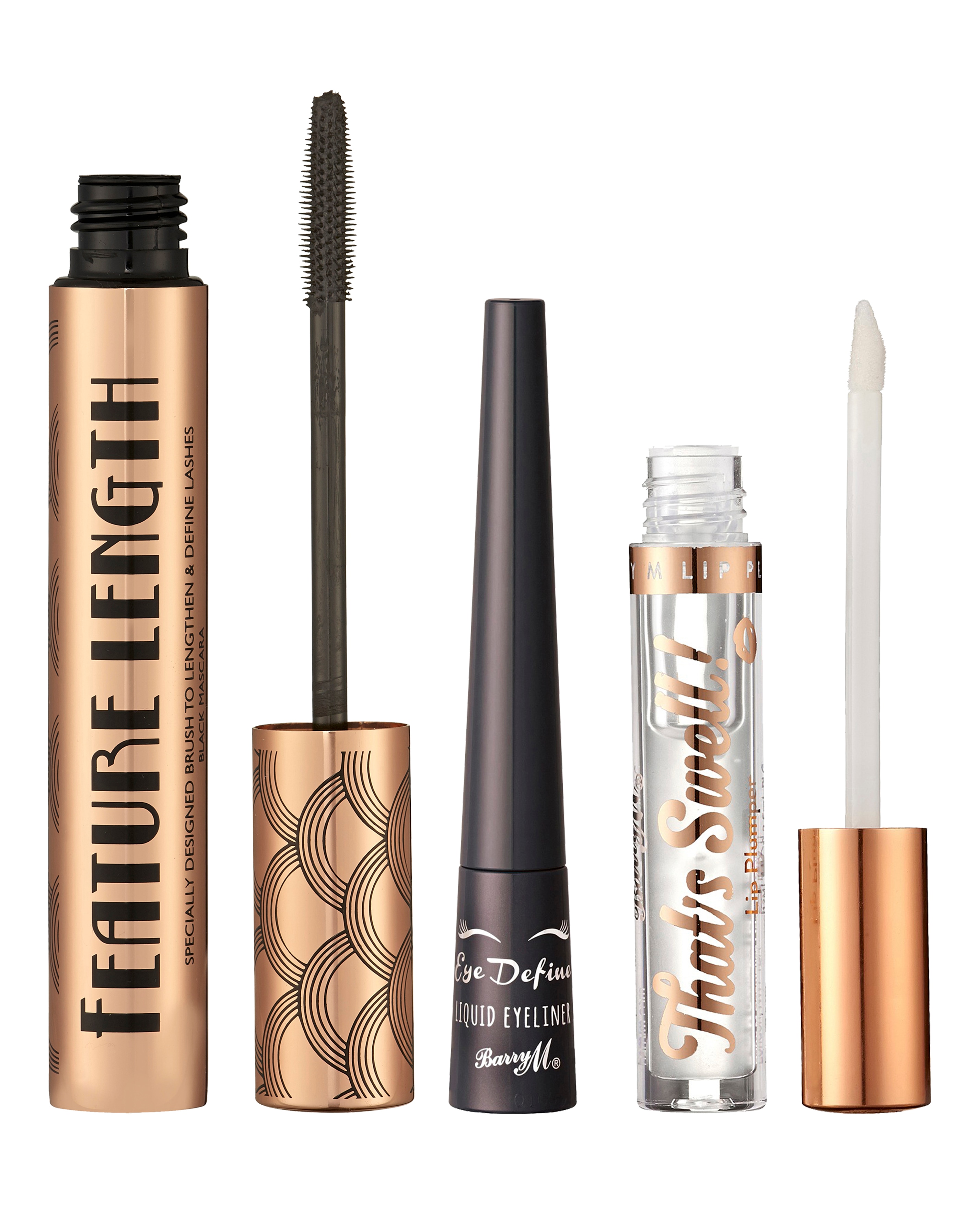 Barry M Mascara, Eyeliner and Plumping Lip Gloss Bundle 