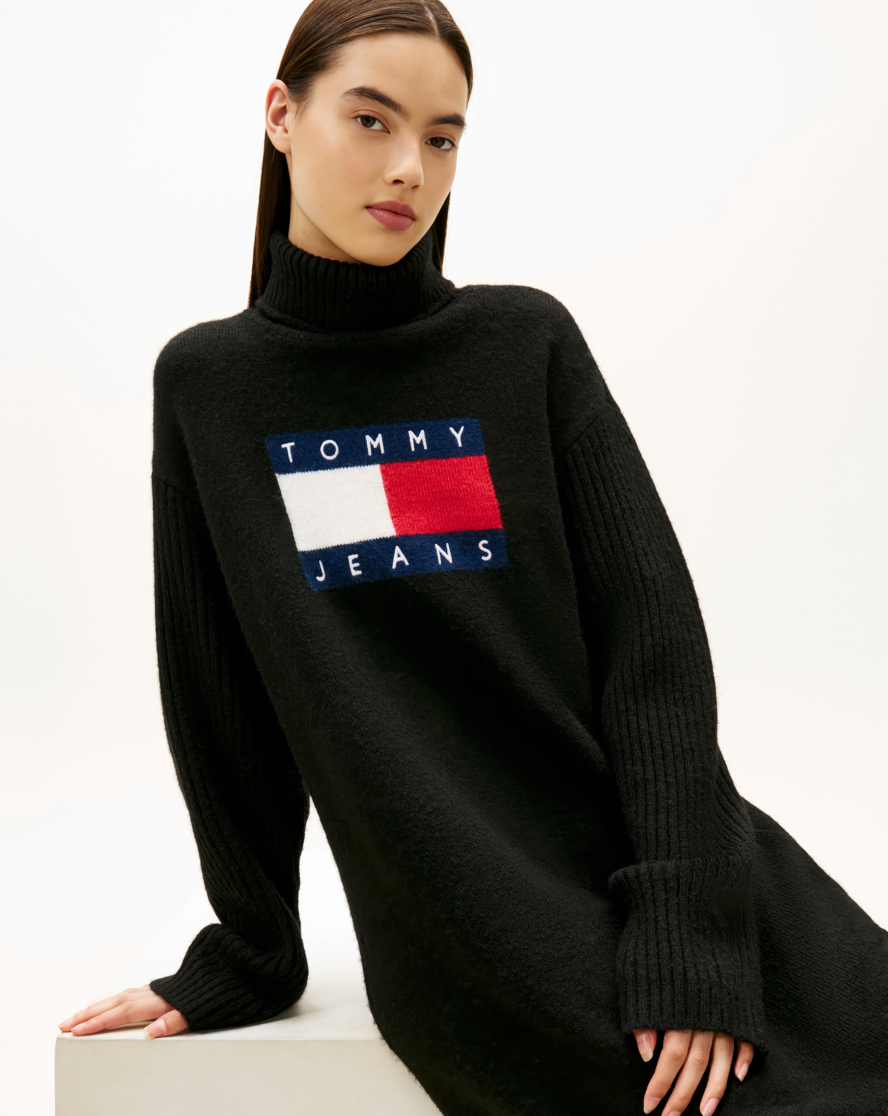 Tommy Jeans Turtleneck Flag Dress