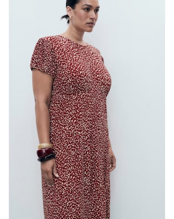 MANGO SPECKLED PRINT MIDI DRESS