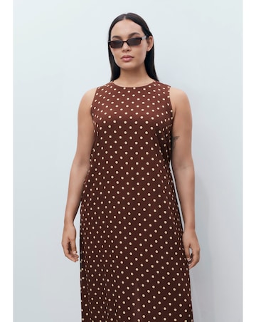 MANGO POLKA DOT MIDI DRESS